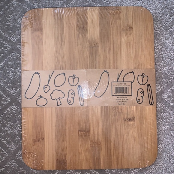 Core Bamboo Serve Set Cutting Board Tongs Spoon - Picture 2 of 2